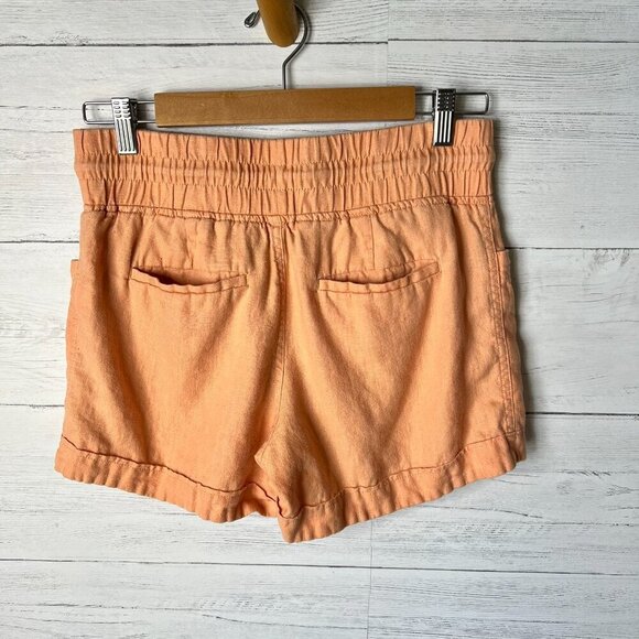 Athleta Shorts Womens Size 4 Peach Cabo 100% Linen Breathable Lightweight - Picture 11 of 16